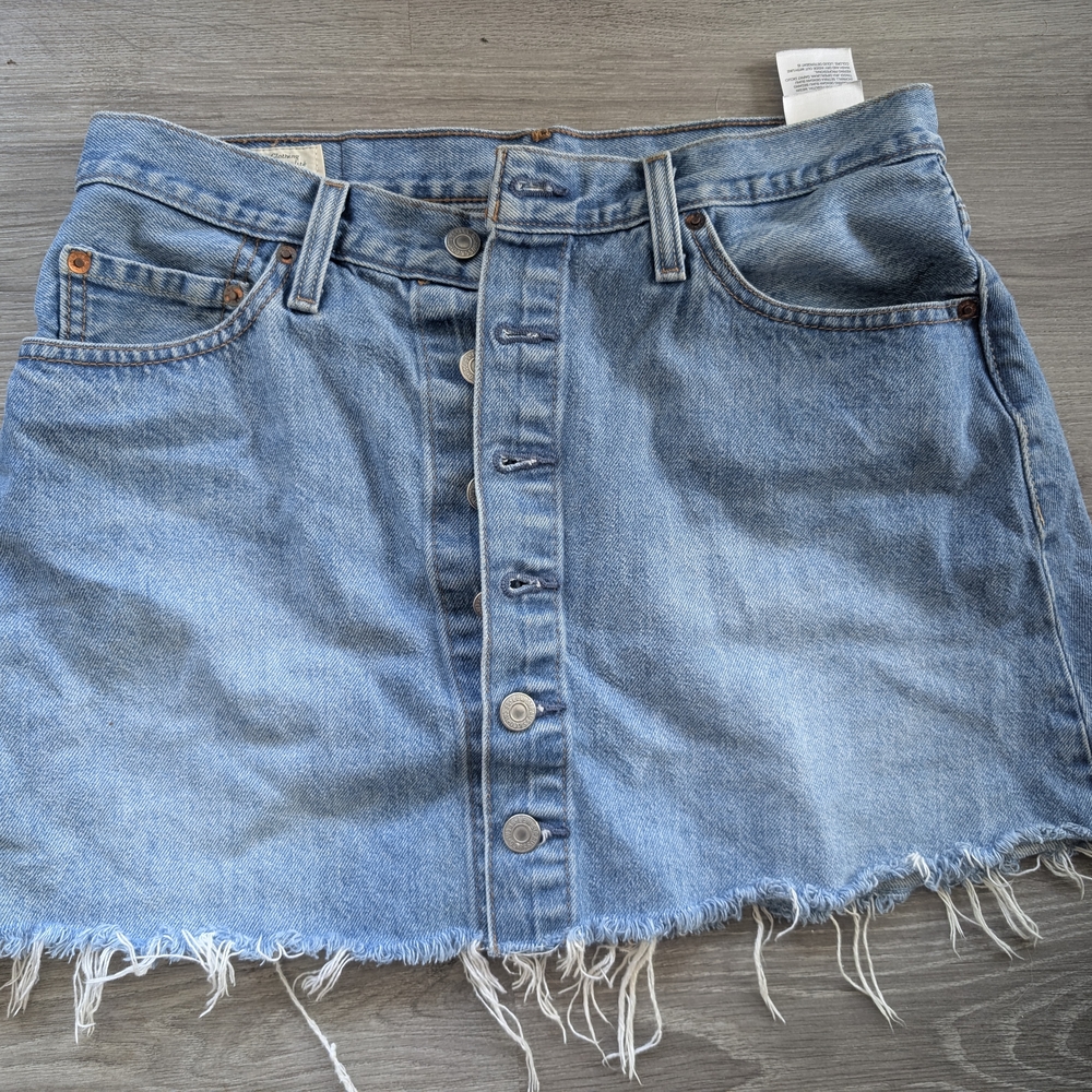 Blue Denim Button-Up Skirt- Levi's